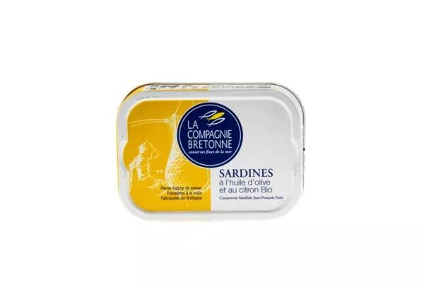 Sardines à l'huile d'olive bio et au citron - La Compagnie Bretonne  - 115 g